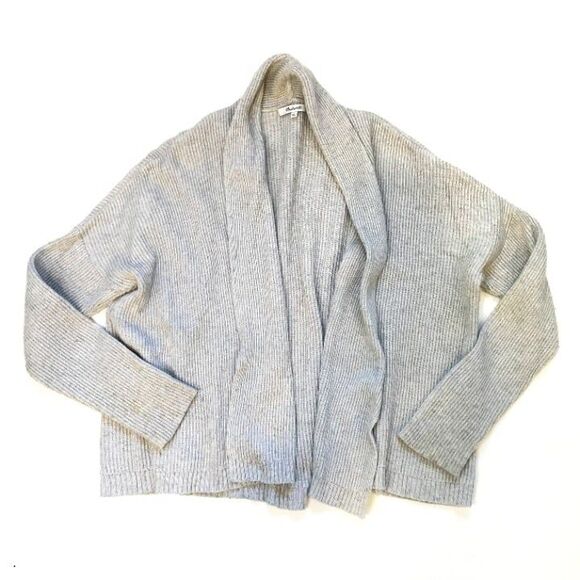 Madewell Horizontide Grey Open Front Cardigan Ribbed Cotton Blend Small - Picture 5 of 8